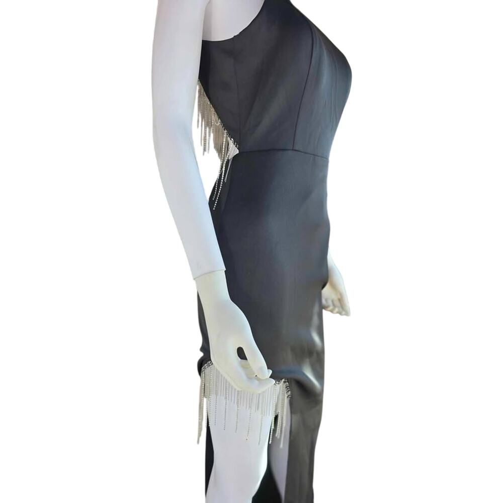 Black Halter Gown with rhinestone details size S